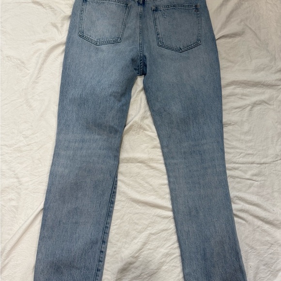 Madewell Blue Straight Leg Jeans with Distressed Details - Picture 6 of 12